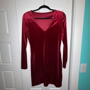 Red velvet body con dress